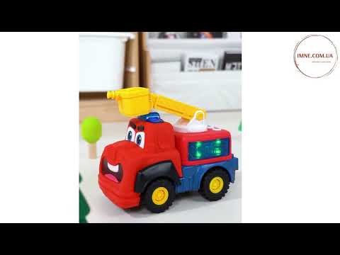 Забавна інтерактивна іграшка Пожежна машинка мультгерой для дітей / Автомобіль їде сам світло звук говорить, видео 1