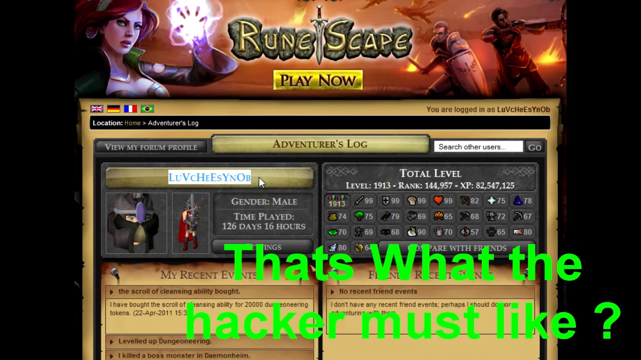 Runescape Xbox Champ33 Hacked!