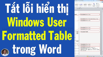 📈 Hướng dẫn tắt lỗi hiển thị “Windows User” và “Formatted Table” trong Word