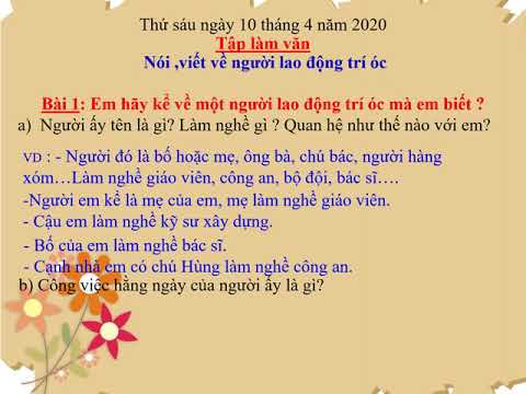 Tập Làm Văn Khối 3 Tuần 22 Từ 6/4/2020 - 10/4/2020