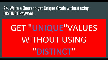 Write a Query to get Unique Grade without using DISTINCT keyword | #sqlinterviewquestionsandanswers