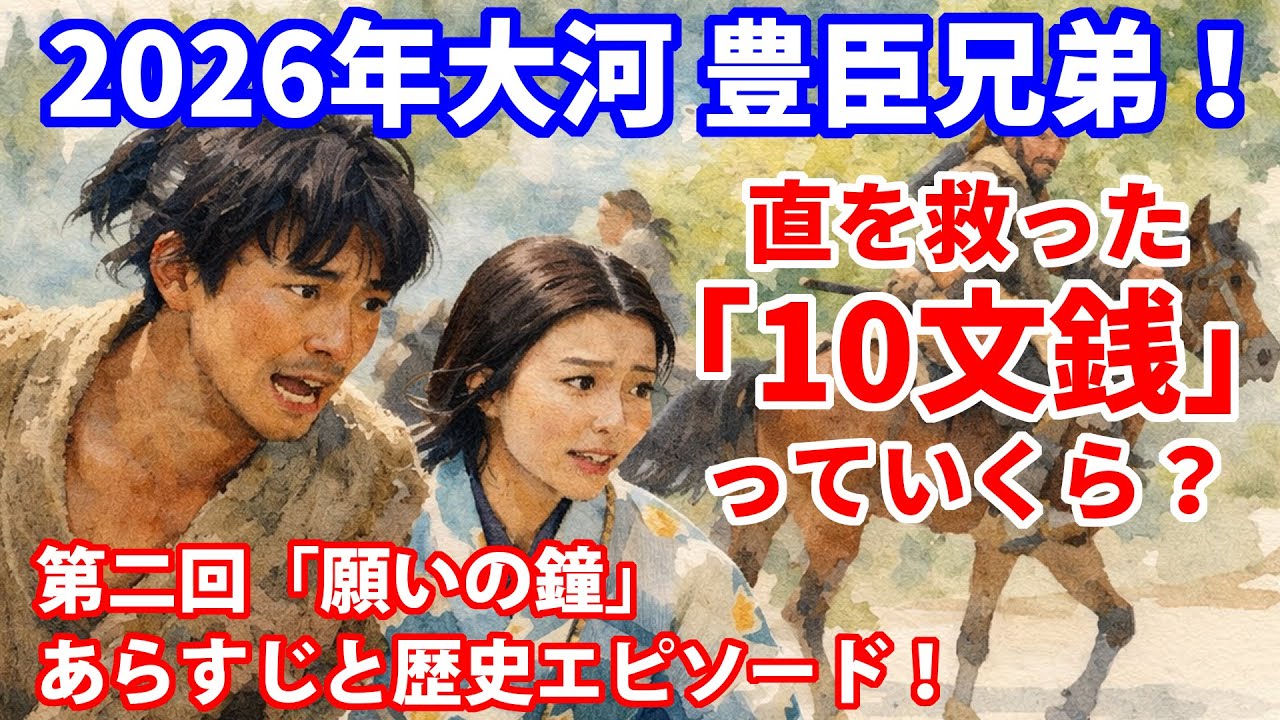 【2026年大河ドラマ】豊臣兄弟！第2回「願いの鐘」あらすじと歴史エピソード！