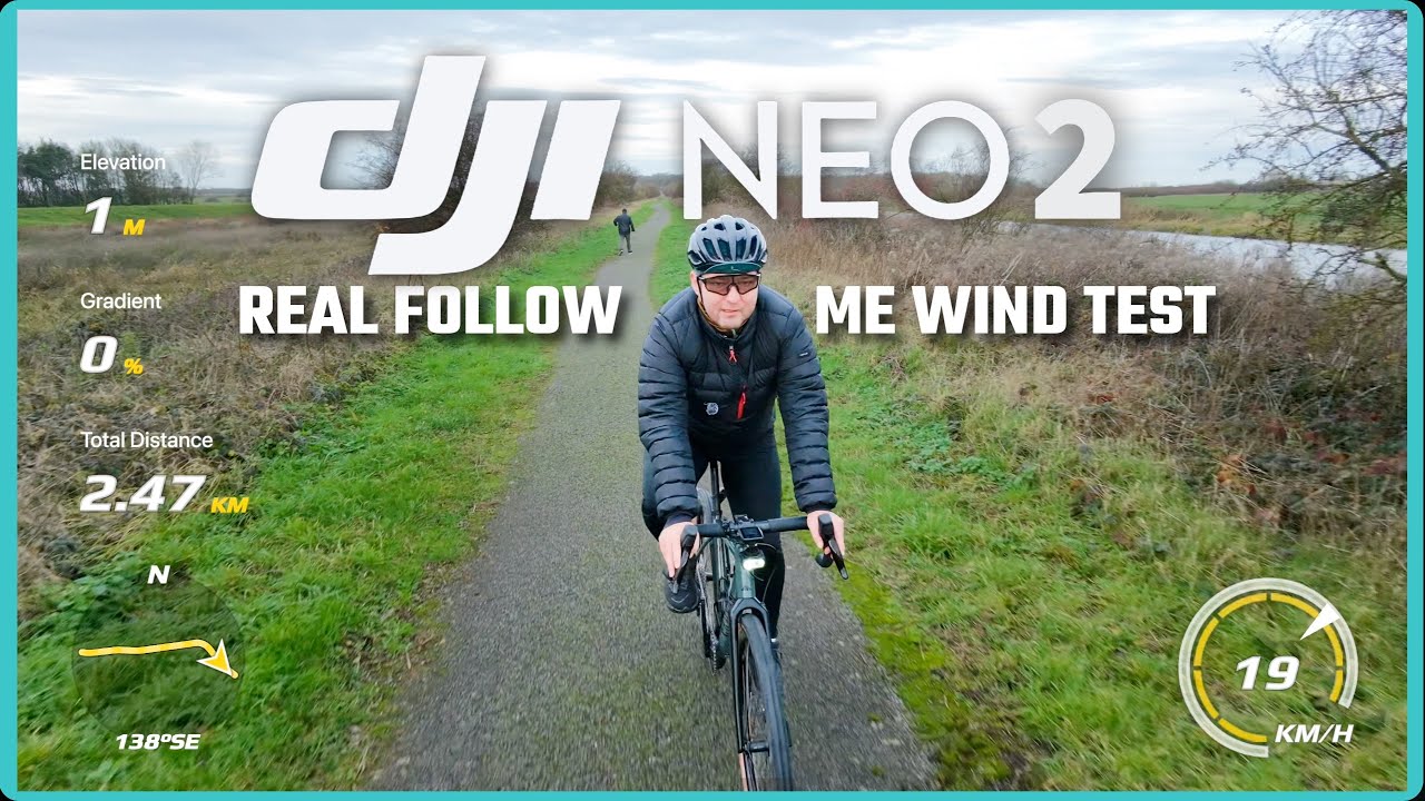 DJI Neo 2 Strong Windy Cycling Test: 10+ Minutes Tracking in Fierce Gusts!