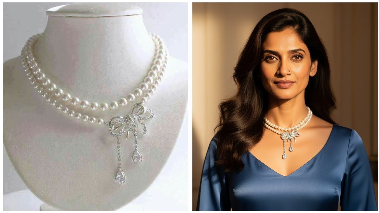 Latest Light Weight Beaded Necklace | Glowing Pearls Seed Beaded Jewellery 