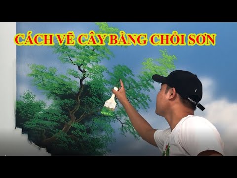 Video Cách Vẽ Cây Bằng Chổi Sơn Rất Đơn Giản - youtube