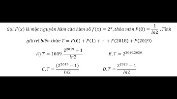 Toán 12: Gọi F(x)  là một nguyên hàm của hàm số f(x)=2^x,thỏa mãn F(0)=1/ln2  .Tính giá trị