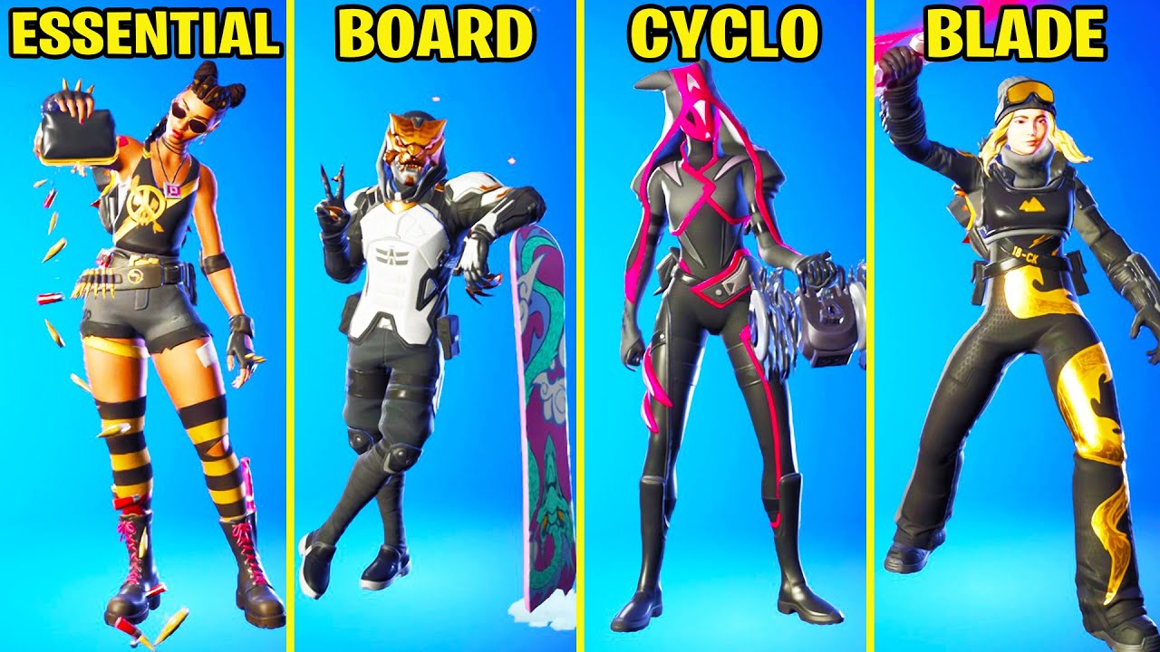 All Popular Fortnite Dances & Emotes! (Bag of Essentials, Board Flair