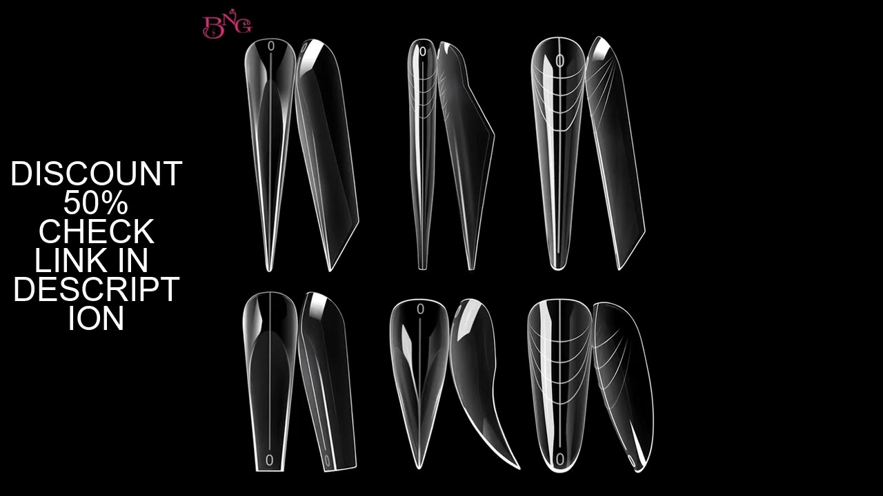 BNG 3D Curved Stiletto Nail Dual Forms for Poly Extension Gel Extension XL XXL Acrylic Nail Molds Re