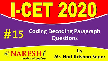 Coding Decoding Paragraph Questions | ICET 2020 Exam Preparation plan and Syllabus - #15
