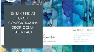 Take a Peek at Craft Consortium Ink Drops - Ocean 20 Design Paper Pack