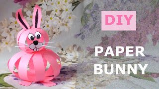 Bunny made of paper strips. DIY Easter decorations