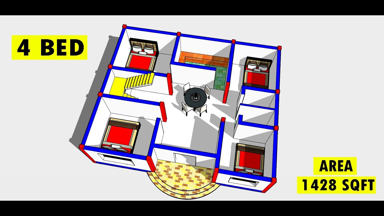 4-bhk-house-plan-ii-4-kamra-ghar-ka-design-ii-4-bhk-ground-floor-plan