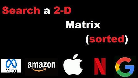 Search a 2d Matrix