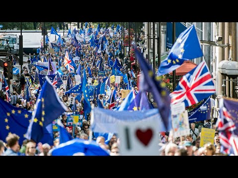 Thousands march through London against Brexit  – video - Thousands march through London against Brexit  – video