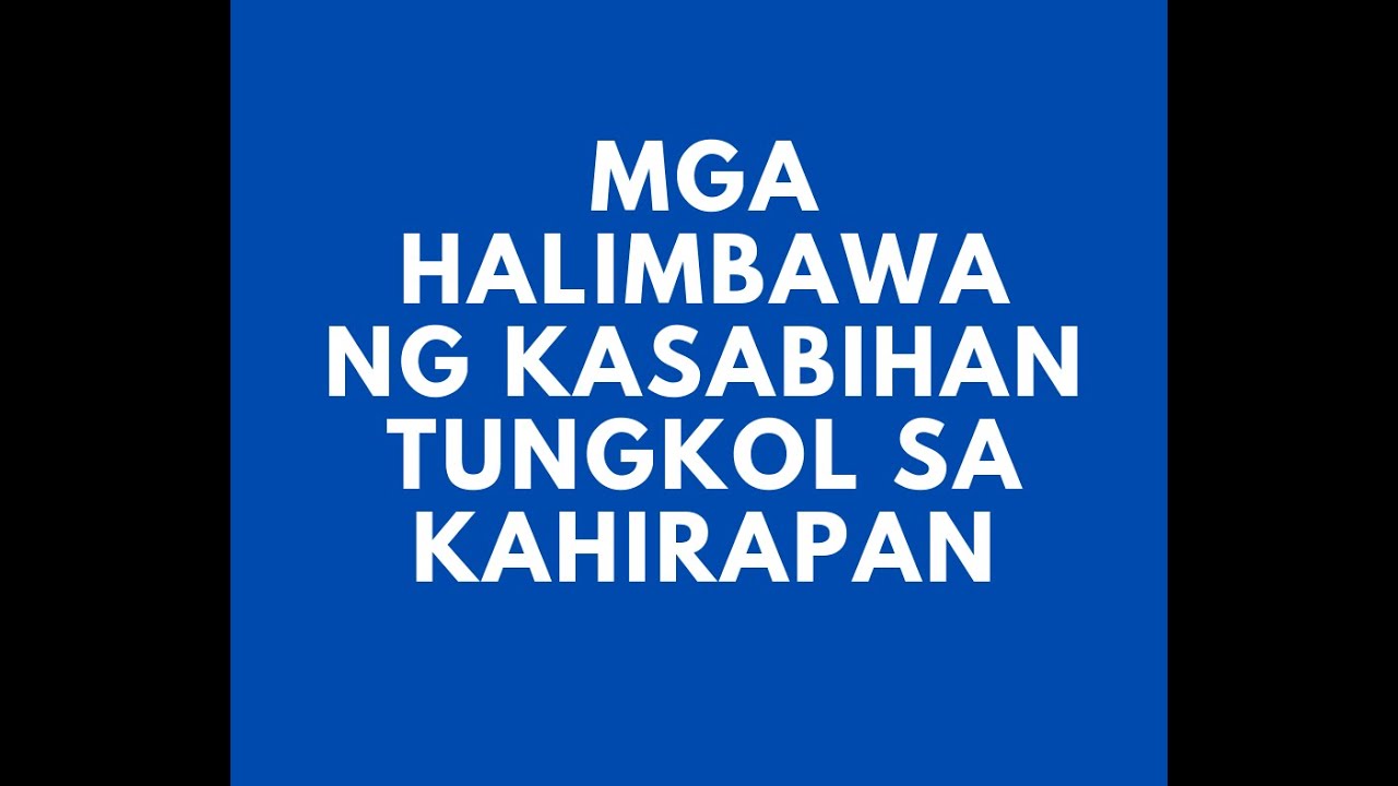 mga kasabihan sa tagalog