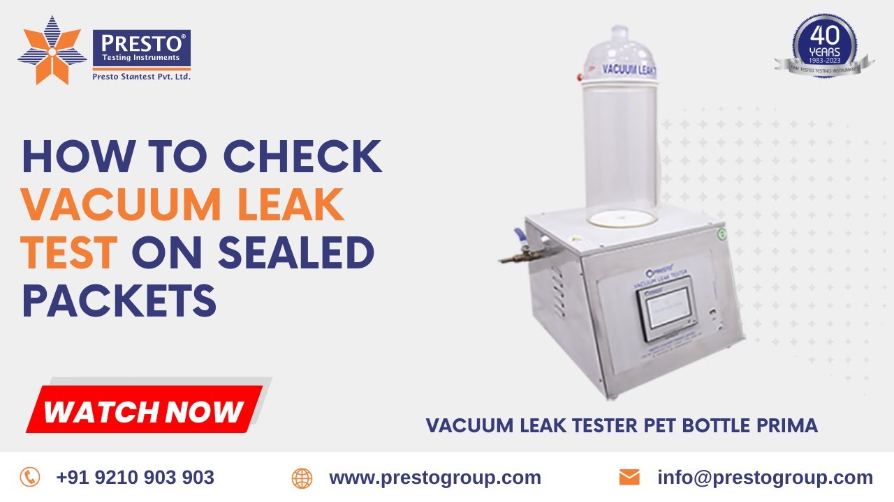 How to do a Vacuum Leak Test on Sealed Packets? PRESTO YouTube