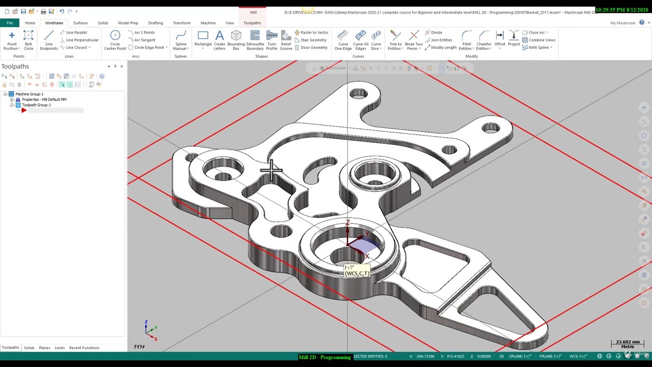 MILL 2 Axis Programming || Mastercam Training Tutorials 10 || Mastercam 2 Axis Programming VMC