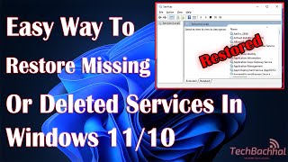 Recover Lost Services on Windows 11/10 | Complete Guide