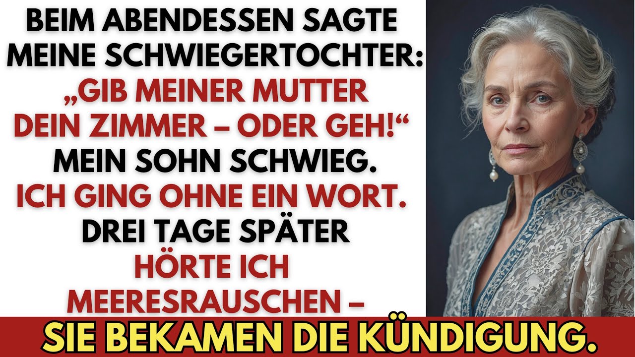 Beim Abendessen sagte meine Schwiegertochter: „Gib meiner Mutter dein Zimmer – oder geh!“