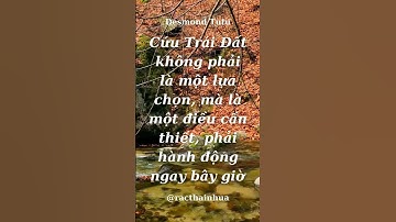 Cứu Trái Đất Không Phải Là Lựa Chọn - Mà Là Trách Nhiệm. #racthainhua #onhiemnhua