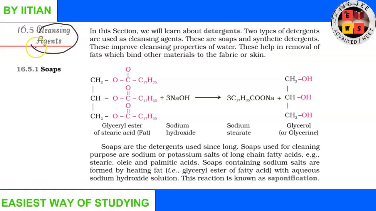 Cleansing agents soap Detergent Chemistry in everyday life