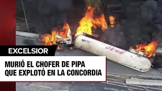 Murió el chofer de pipa que explotó en Puente la Concordia, Iztapalapa, CDMX