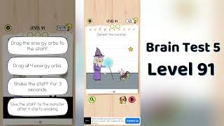 Famous Brain Test 5 Level 91 Solution | Brain Test 5 step by step Hints Wealth