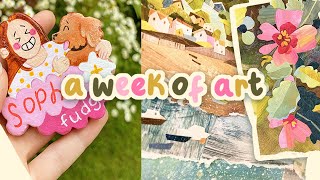 A Week of Art | Lots of cutting and glueing, making magnets, and fun in the sun!
