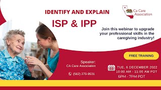 Caregiving Basics Training: Identify and Explain ISP and IPP