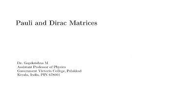 Pauli and Dirac Matrices