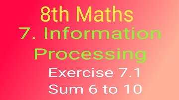 8th Maths chapter 7. Information Processing Exercise 7.1 sum 6,7,8,9,10