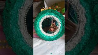 diy wall decor with mirror 🪞/tissue paper art 🎨#shots #viralvideo #trending