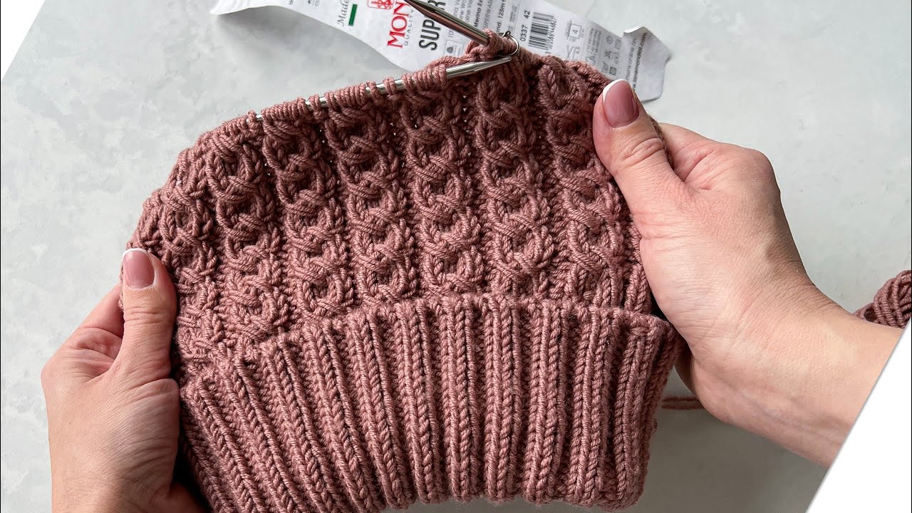 Шикарный узор для шапок, свитеров и кардиганов! Очень простой!