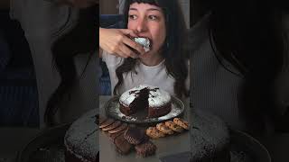 basic vegan chocolate cake mukbang