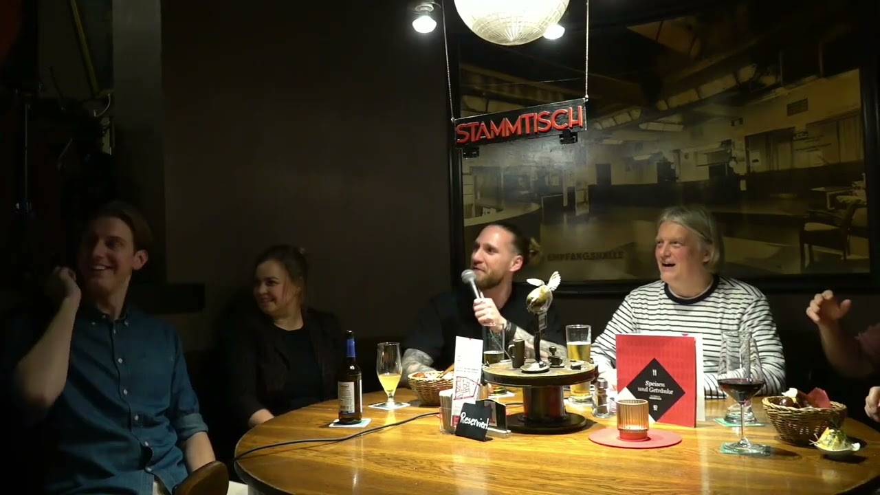 Der satirische Absacker am academixer-Stammtisch nach dem Kupferpfennig-Wettbewerb