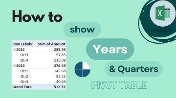 Excel Pivot Table: How to Show Years & Quarters