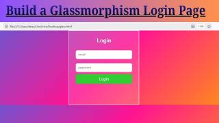 Login Form In HTML & CSS | Glassmorphism Effect