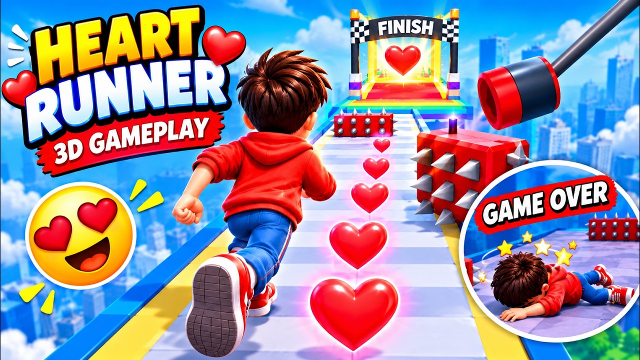 😱 Impossible Run Challenge! ️ Heart Runner 3D Gameplay #Shorts #USA ...