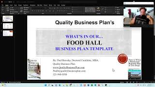 What’s in our FOOD HALL Business Plan Template by Dr. Paul Borosky, MBA.