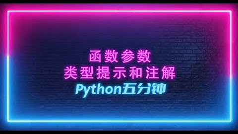 Python五分钟——ep5. 函数参数类型提示和注解