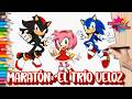 MARATÓN DE DIBUJO 🎨 Cómo dibujar a SONIC, SHADOW Y AMY ROSE | Paso a paso