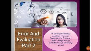 Error and Evaluation Part 2