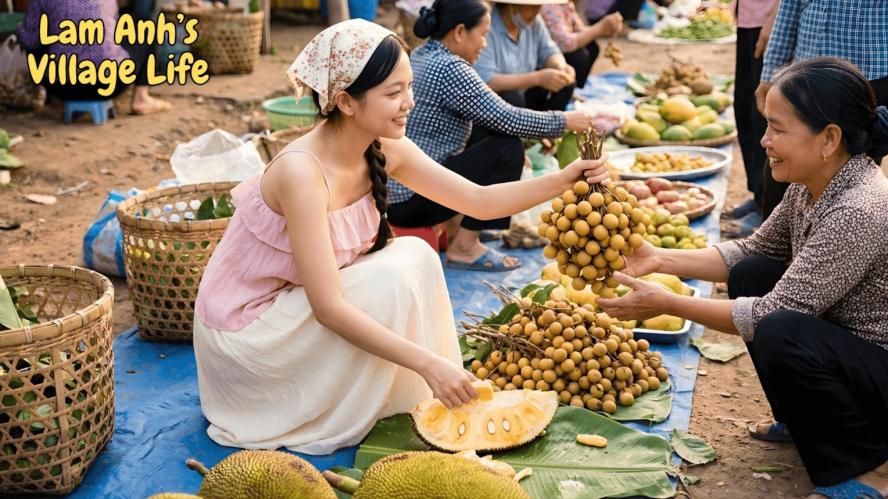 Harvesting And Cooking Vlog 90: Harvesting Longan, Cleaning the Garden, Picking Sweet Jackfruit