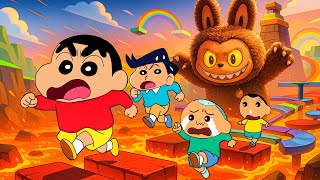 Shinchan And His Friends Trying To Escape Labubu Obby Roblox Labubu Prison Run Funny Game