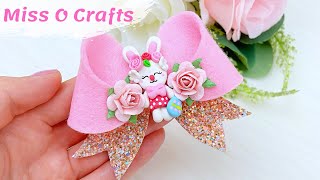 Easter Hair Bow + Free Template // How To Make Hair Bows // DIY Hair Bow || Miss O Crafts