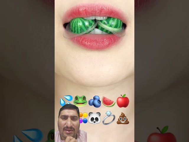 당비 Dangbee EATINGasmr EMOJI FOOD 💦🐸🫐🍉🍎🟩🟨🟠🔵🟣🐼💍💩 WATER JELLY CANDY 이모지 먹방 eating sounds#asmr #eating