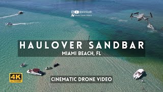 Things to do in Miami Beach: Sandbar life at the Haulover Inlet Sandbar [4k Miami Drone Video]