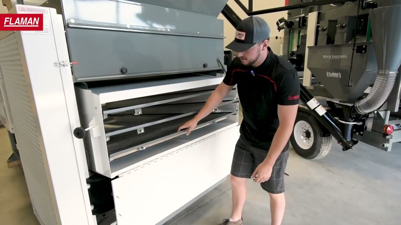 Bench Air & Screen Grain Cleaner | Screen Changing Demo | Flaman Grain Systems