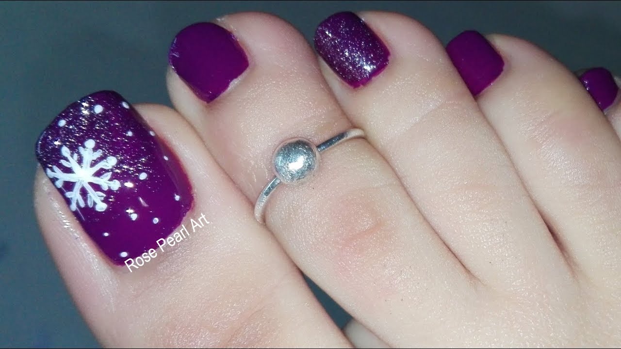 4. Glittery Purple Snowflake Nails - wide 3