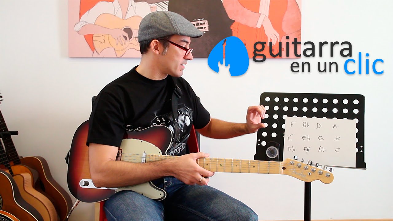 Notas en guitarra: Ejercicio de las doce notas con metrónomo. M1C02